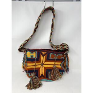 Wayuu Hand Made Bag Handbag Bright Colorful Tribal Tassles Shoulder/Crossbody